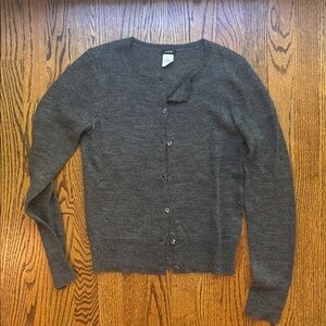 J. Crew Charcoal Knit Cardigan with jewel buttons